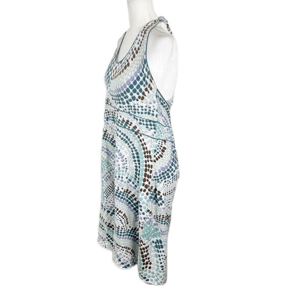 Title Nine Dress Women Large Blue Halter Geometric Sleeveless Stretch Active - Picture 2 of 13